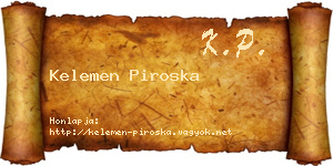 Kelemen Piroska névjegykártya